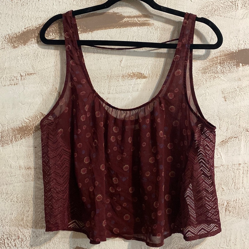 Hollister Flowy Sheer Floral Tank Top